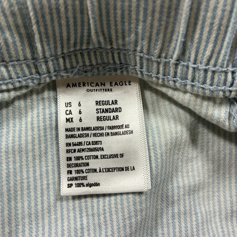 American Eagle Womens Jogger Pants Size 6 Regular Blue Striped Pull On Mid Rise - Picture 4 of 10